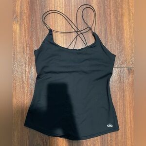 ALO Black Strappy Shirt- Women’s size Medium - Sexy and Stylish